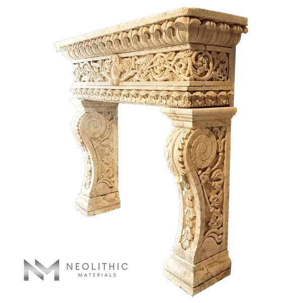 Limestone Fireplace Mantel - Image 3